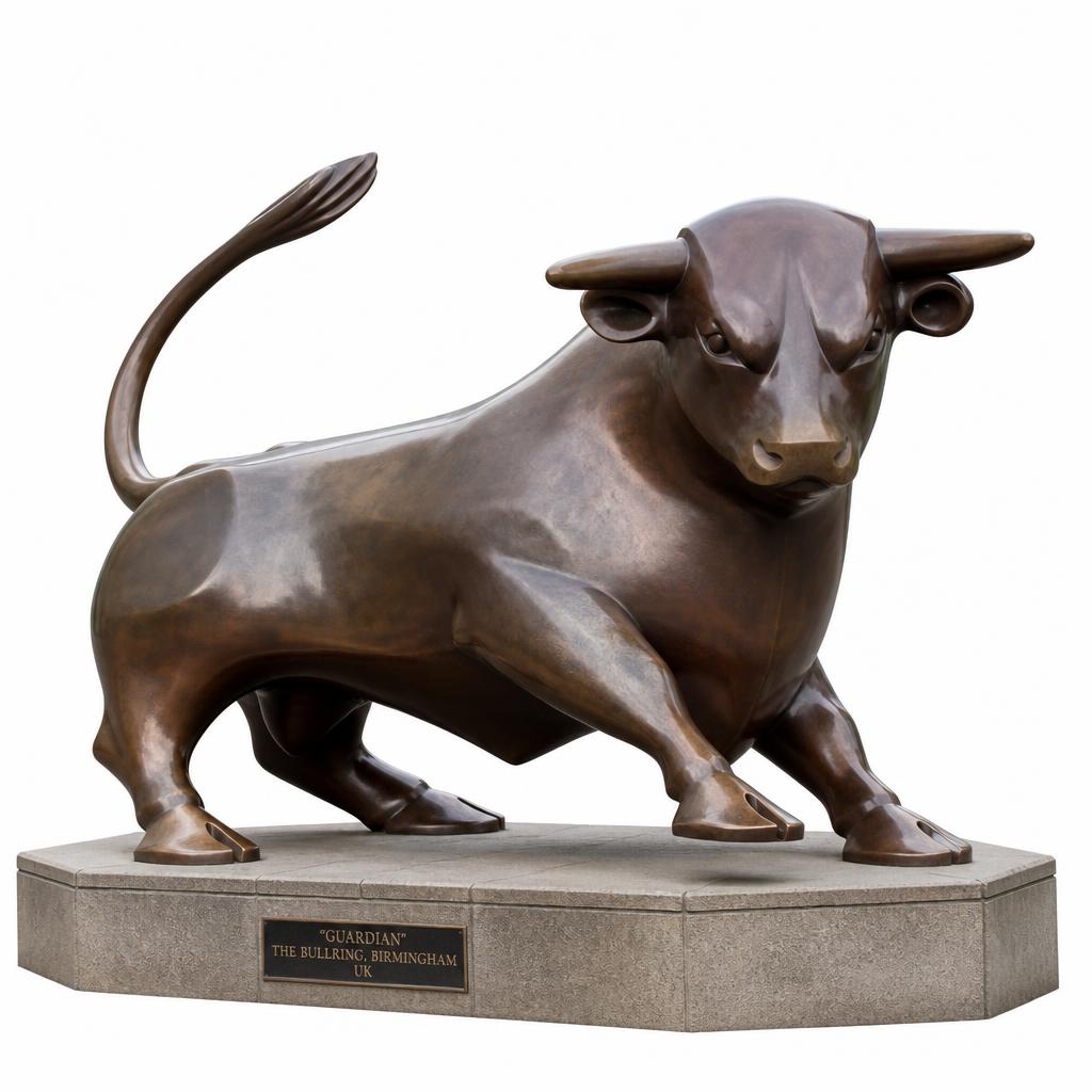 The iconic Birmingham Bullring Bronze Bull (the Guardian)